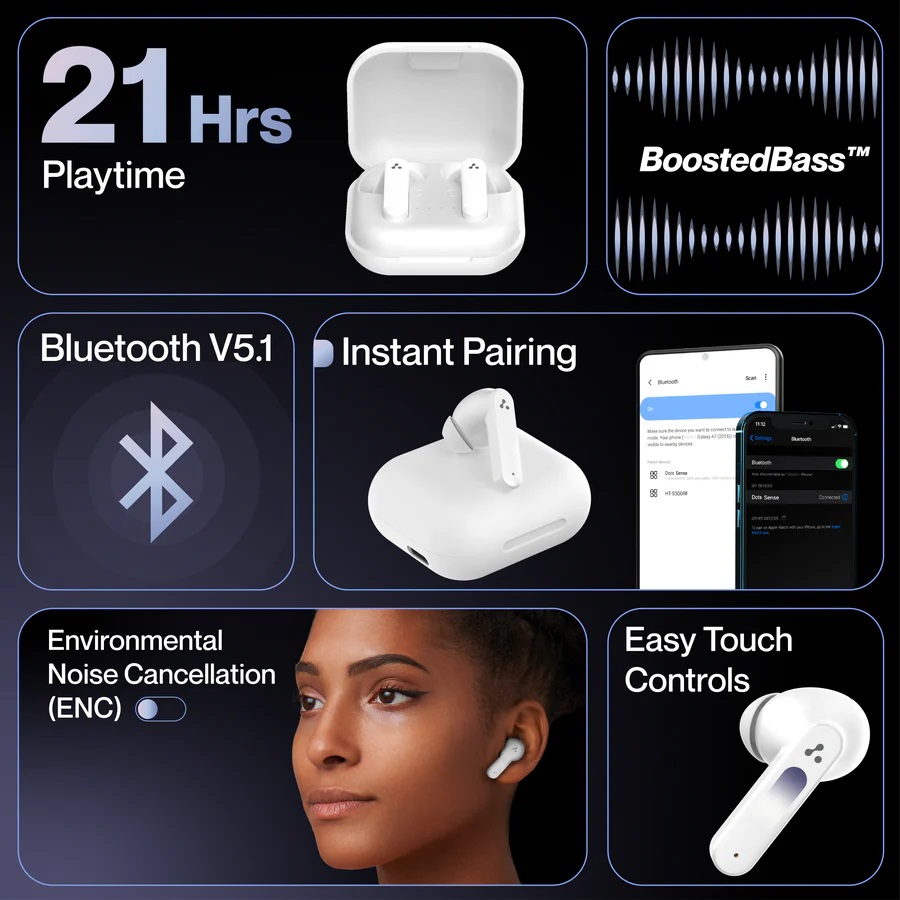 Ambrane Dots Sense (True Wireless Earbuds)